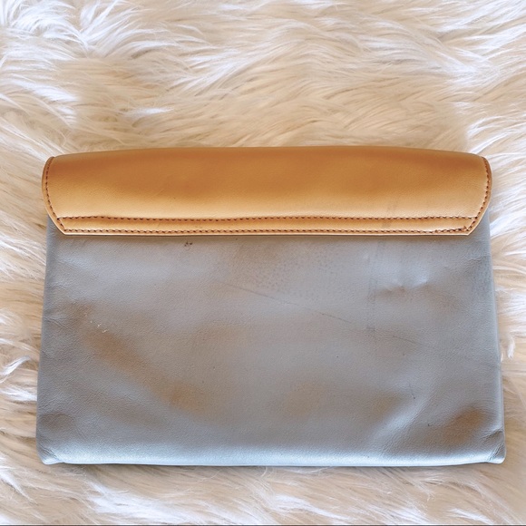 Loeffler Randall Leather Purse Bag Tan/Gray - Picture 3 of 16